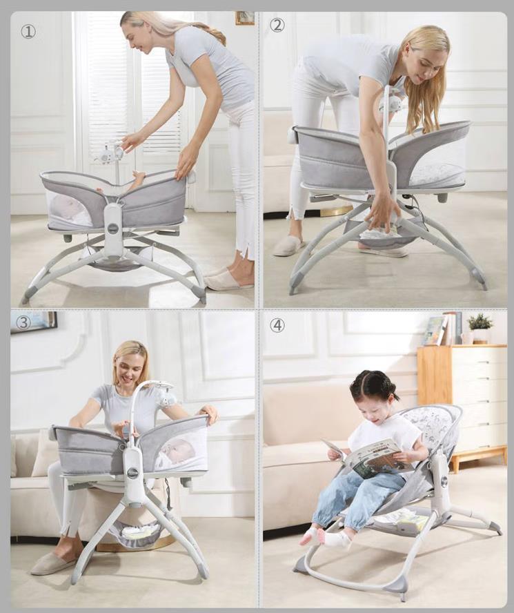 Mastela 4-in-1 Baby Swing for Infants & 360 Cradle Bassinet